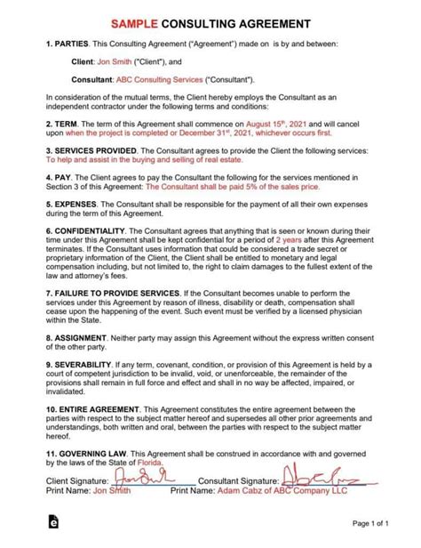 Consulting Agreement Template Best Practices Amp Examples Consulting Success