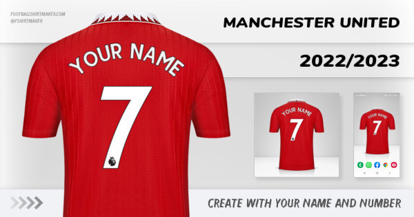 Create Manchester United 2022 2023 Custom Football Shirt With Your Name