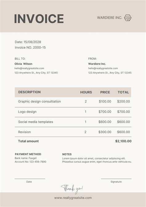 Free Custom Printable Consulting Invoice Templates Canva, 47% Off