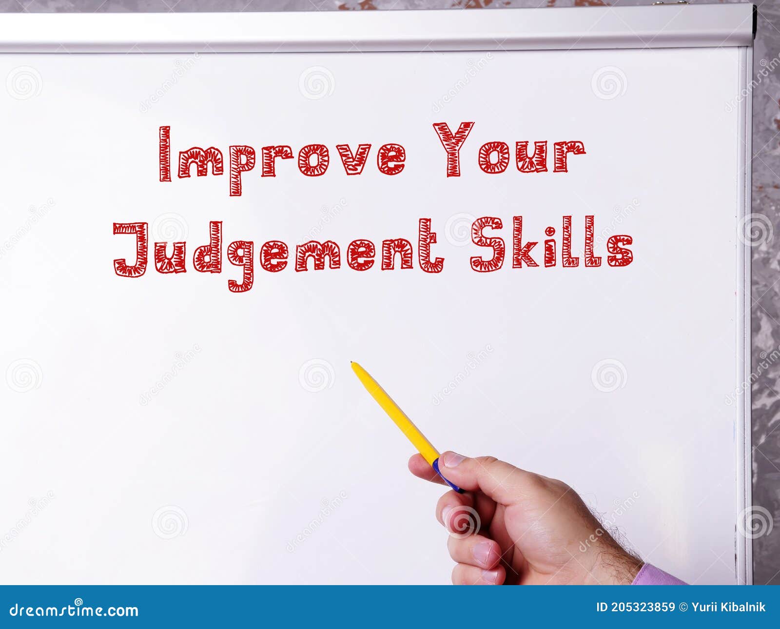 Motivational Concept Meaning Improve Your Judgement Skills With Sign On The Page Stock Image