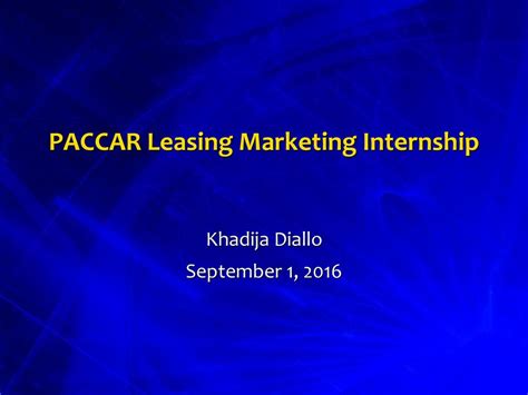 Paccar Leasing Marketing Internship Ppt Download