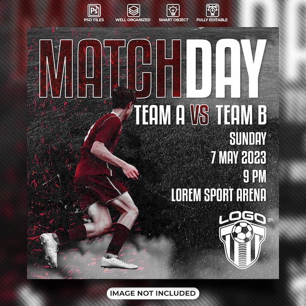 Premium Psd Football Matchday Social Media Poster Template