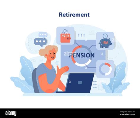 Retirement Planning Concept Woman Explores Pension Options Focusing On 401K And Ira Benefits