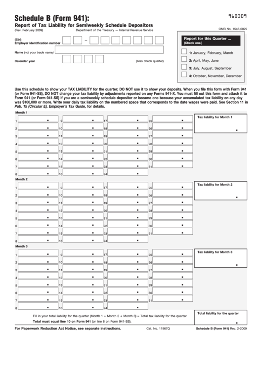 Schedule B Form 941 For 2025 Alexi Viviana