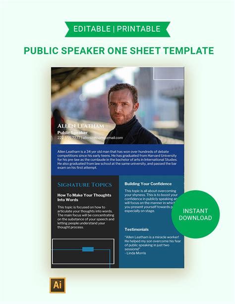 Speaker One Page Pdf Free Download